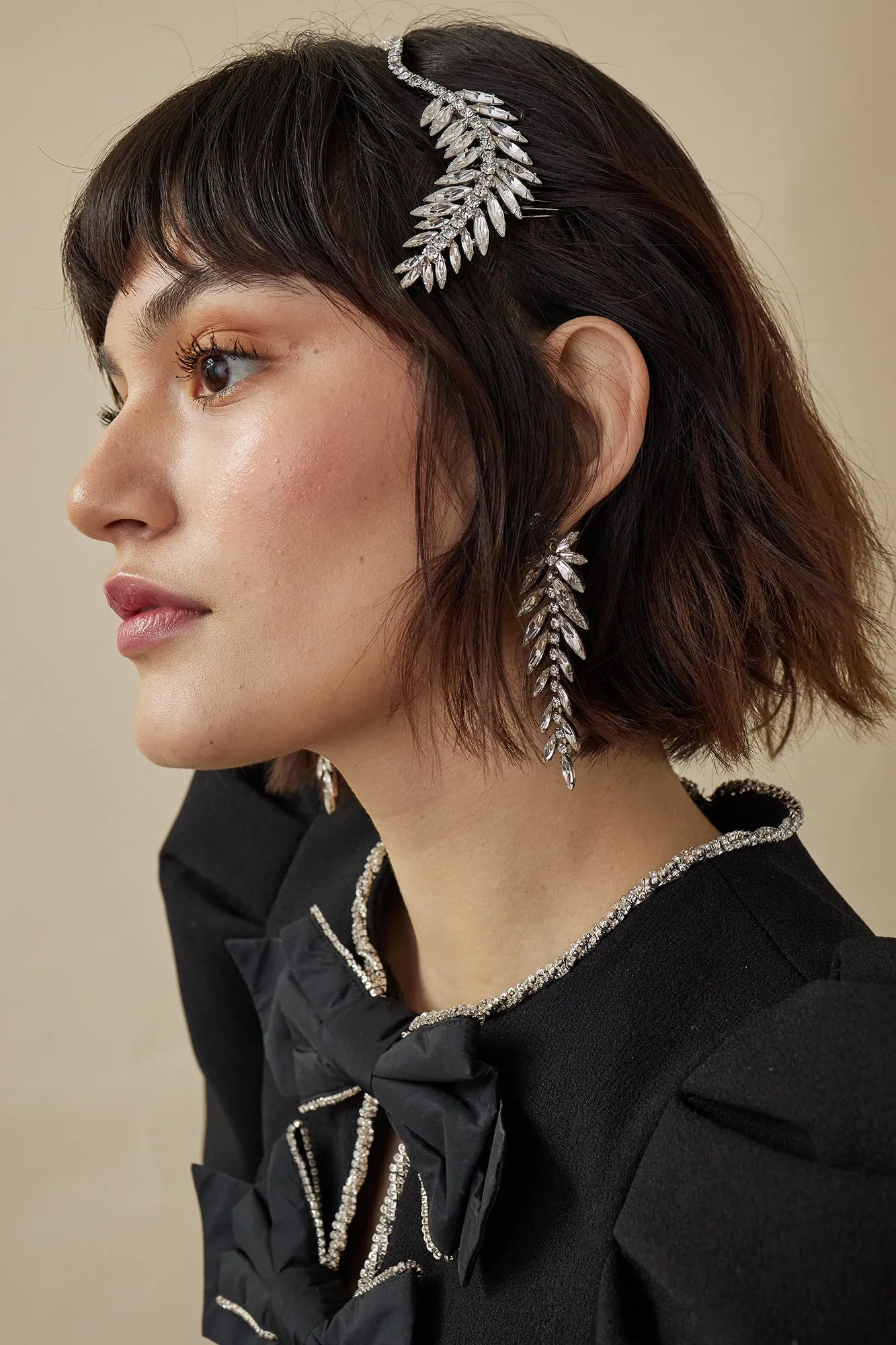 Rhea Crystal Hang Earrings