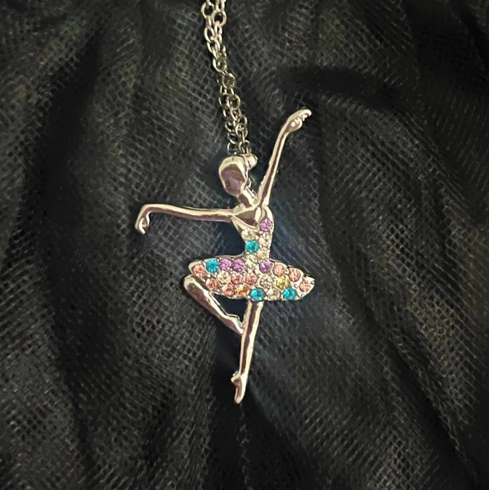 Rhinestone Ballerina Passe Necklace