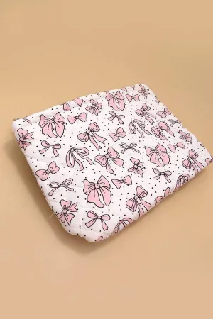 RILEY BOW COSMETIC MAKEUP POUCH