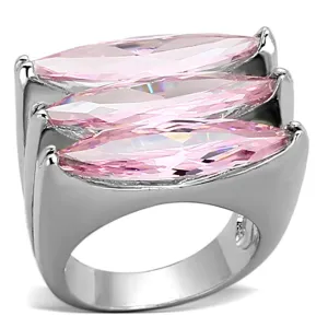 Ring AAA GRD CZ Rose LOA919 for Women Style Rhodium