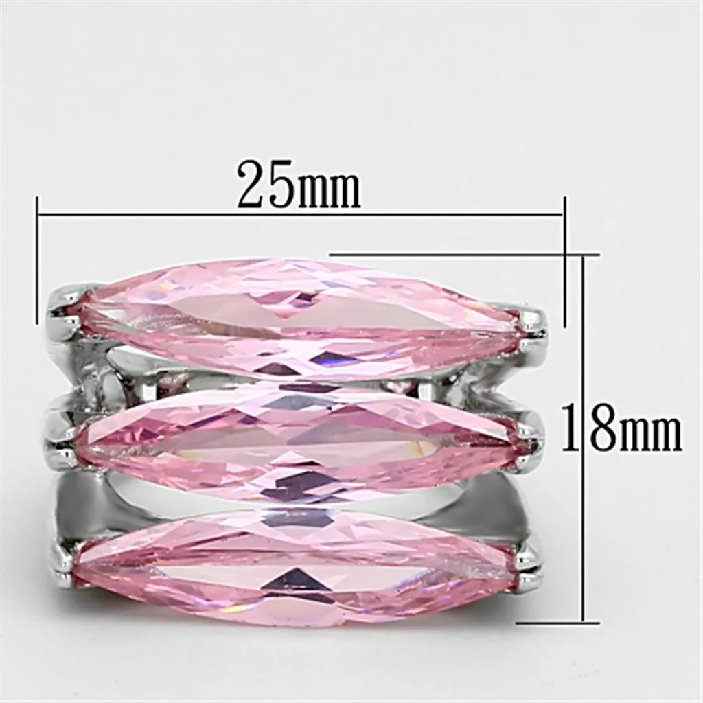 Ring AAA GRD CZ Rose LOA919 for Women Style Rhodium