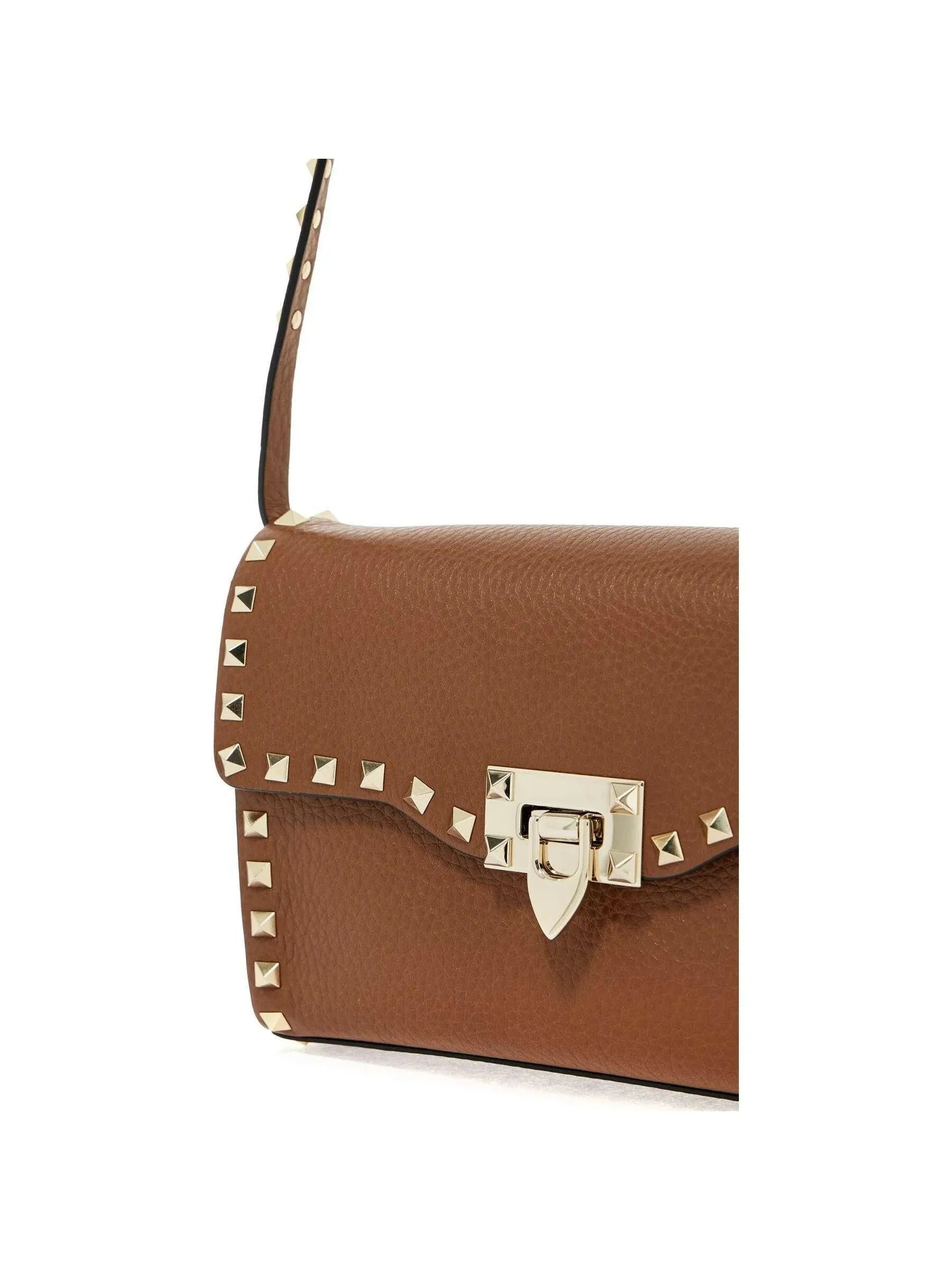 Rockstud Grainy Leather Crossbody Bag