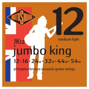 Rotosound JK12 Jumbo King Phosphor Bronze Acoustic Guitar Strings Medium Lights 12-54