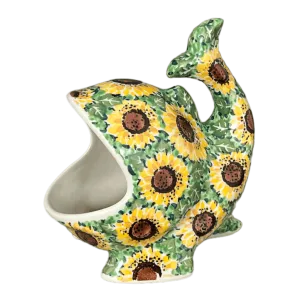 Scrubby Holder, Fish Shaped, 6.75" in "Sunflower Field" by Ceramika Artystyczna | AF28-U4737