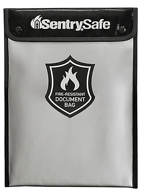 Sentry Safe FBWLZ0 Document Bag, 0.1 cu-ft Capacity, 15 in H x 11 in W x 1-1/2 in D Exterior, Yes, Zipper, Snap Lock :EA: QUANTITY: 1