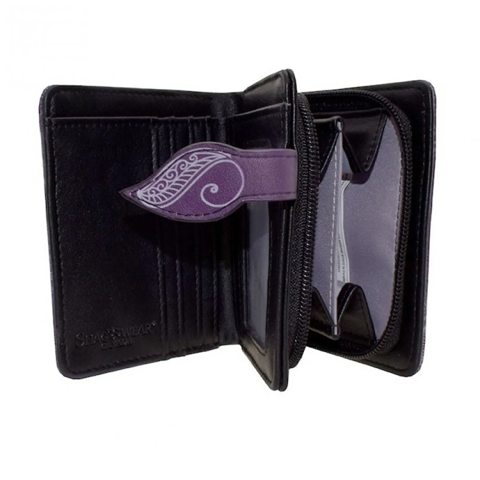 Shagwear Shadow Cat Small Purple Zipper Wallet