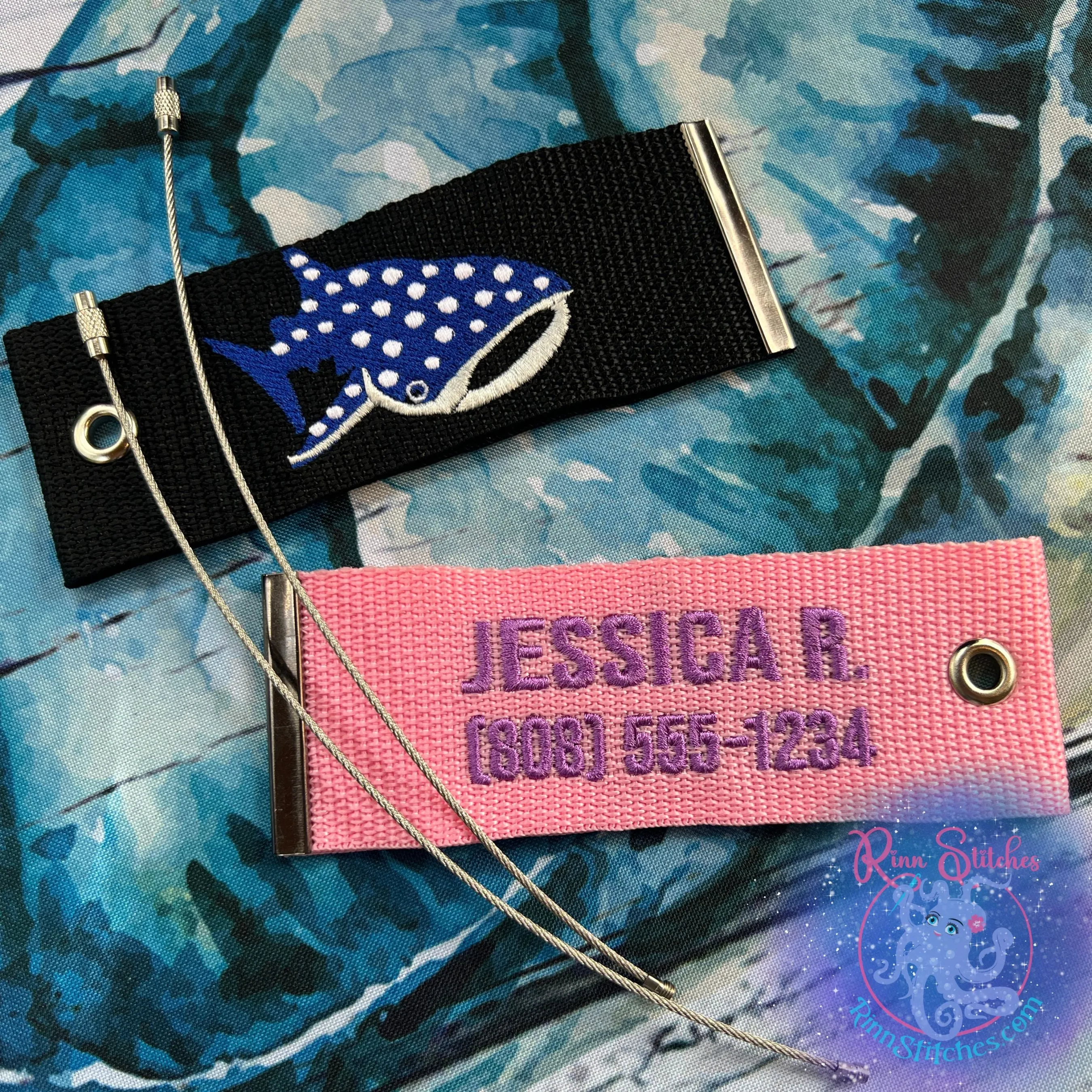 Sheep Nudibranch Luggage Tag, Personalized Embroidered Bag Tag for all your Travel needs