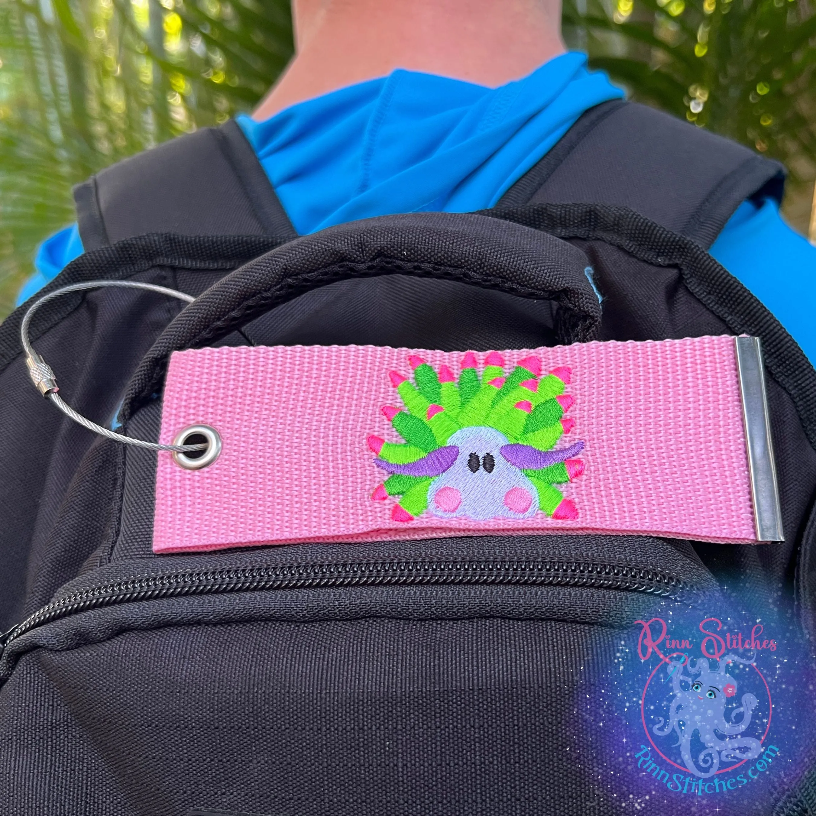 Sheep Nudibranch Luggage Tag, Personalized Embroidered Bag Tag for all your Travel needs