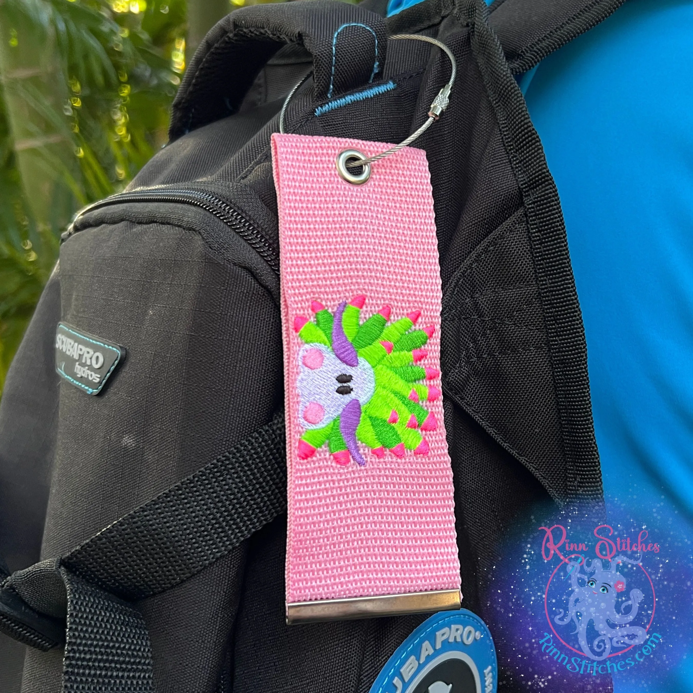 Sheep Nudibranch Luggage Tag, Personalized Embroidered Bag Tag for all your Travel needs
