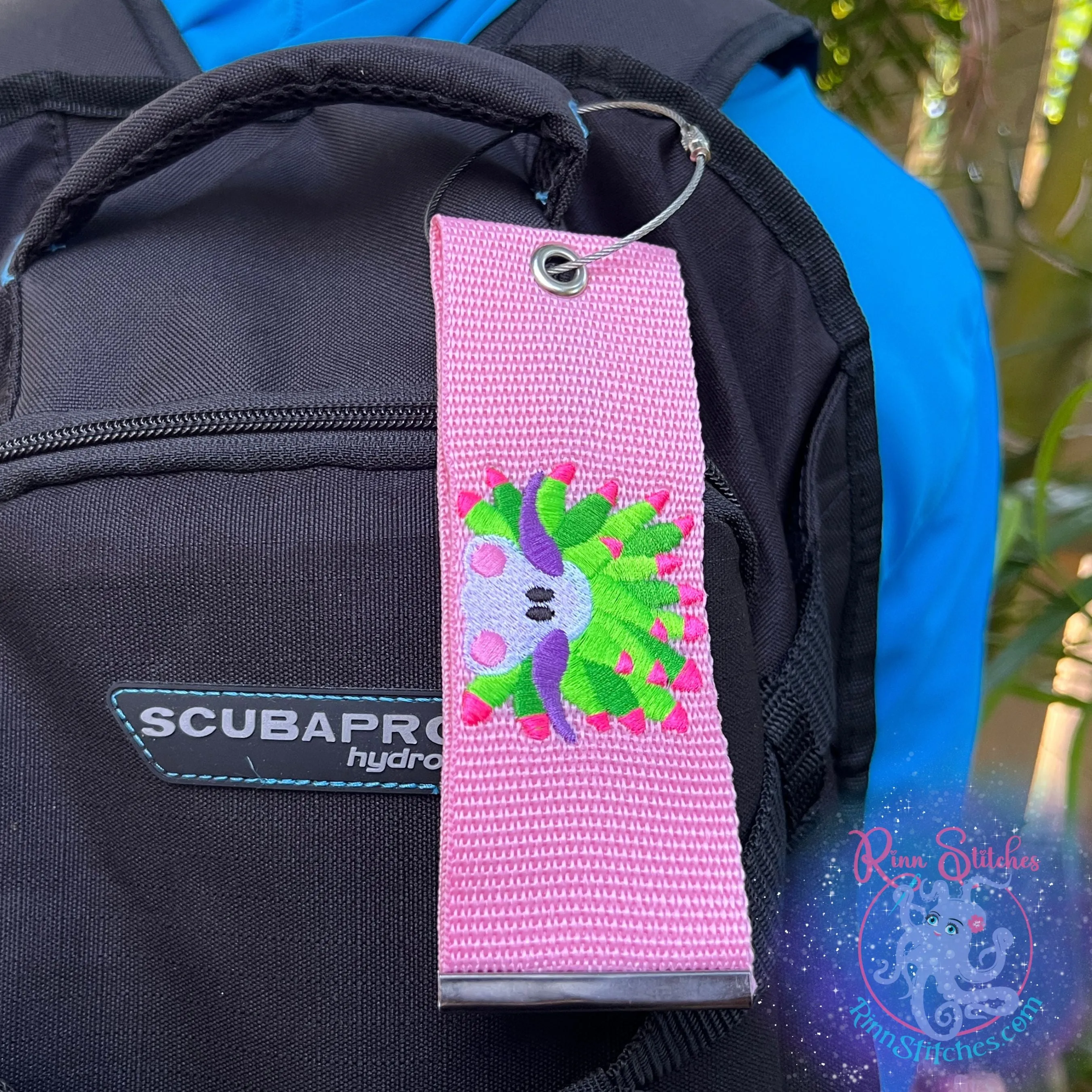 Sheep Nudibranch Luggage Tag, Personalized Embroidered Bag Tag for all your Travel needs
