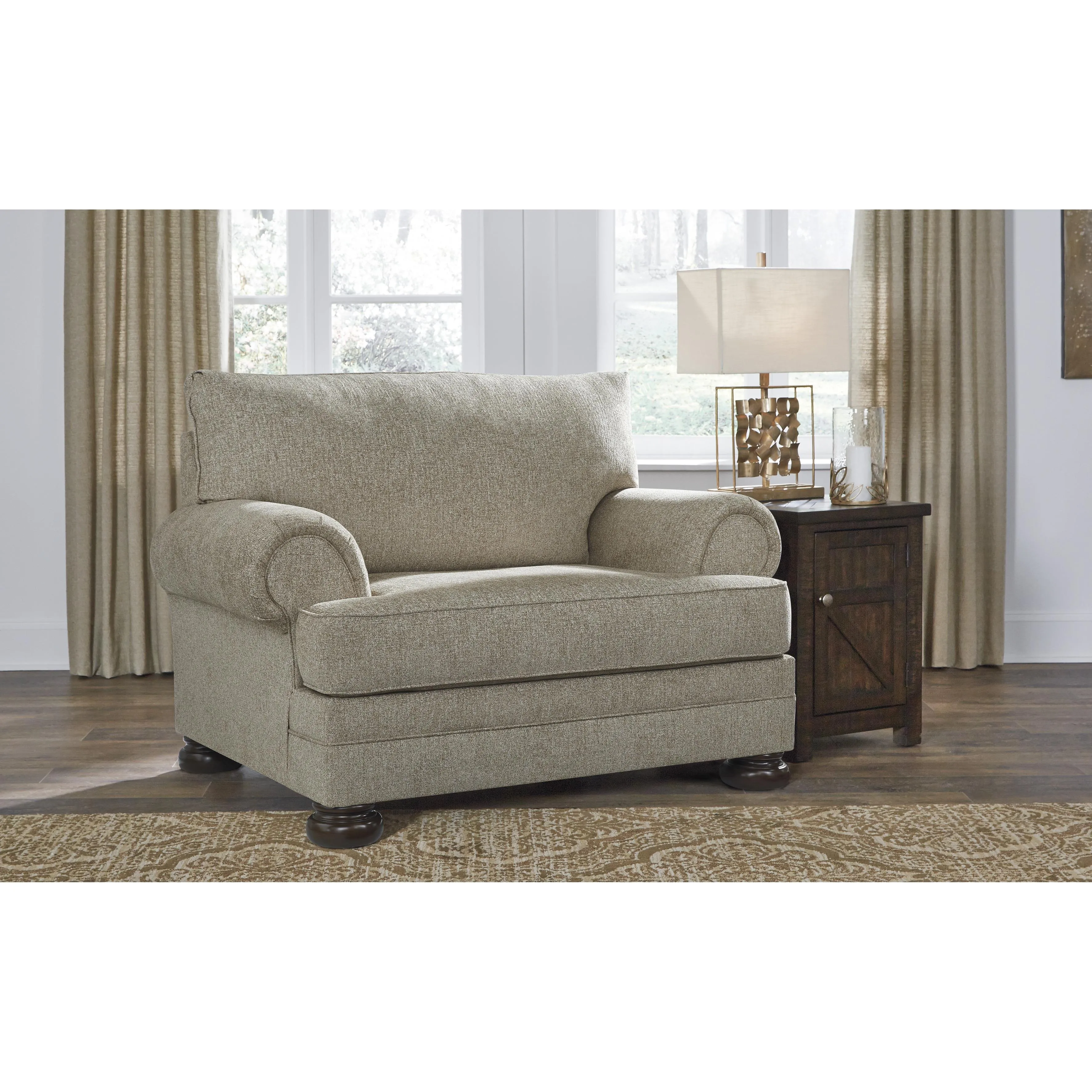 Signature Design by Ashley Kananwood Stationary Fabric Chair with Ottoman 2960314/2960323