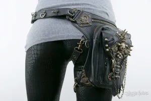 SKULL ROCKER Leather Holster Waist Bag Leg Bag and Hip Bag