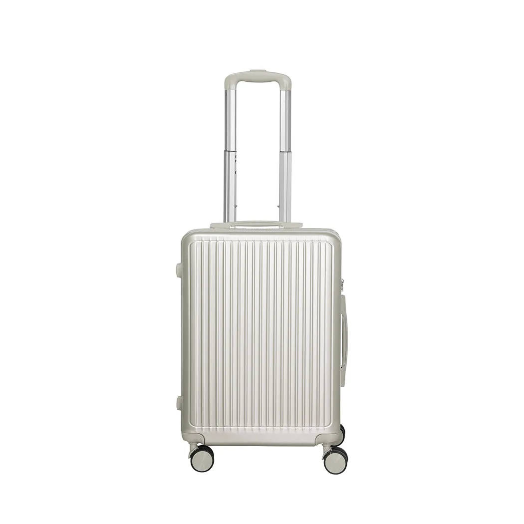 Slimbridge Luggage Suitcase Trolley White 2pc 14" 20"
