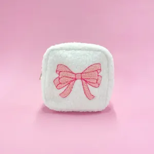 Small Pink Bow Teddy Cosmetic Bag