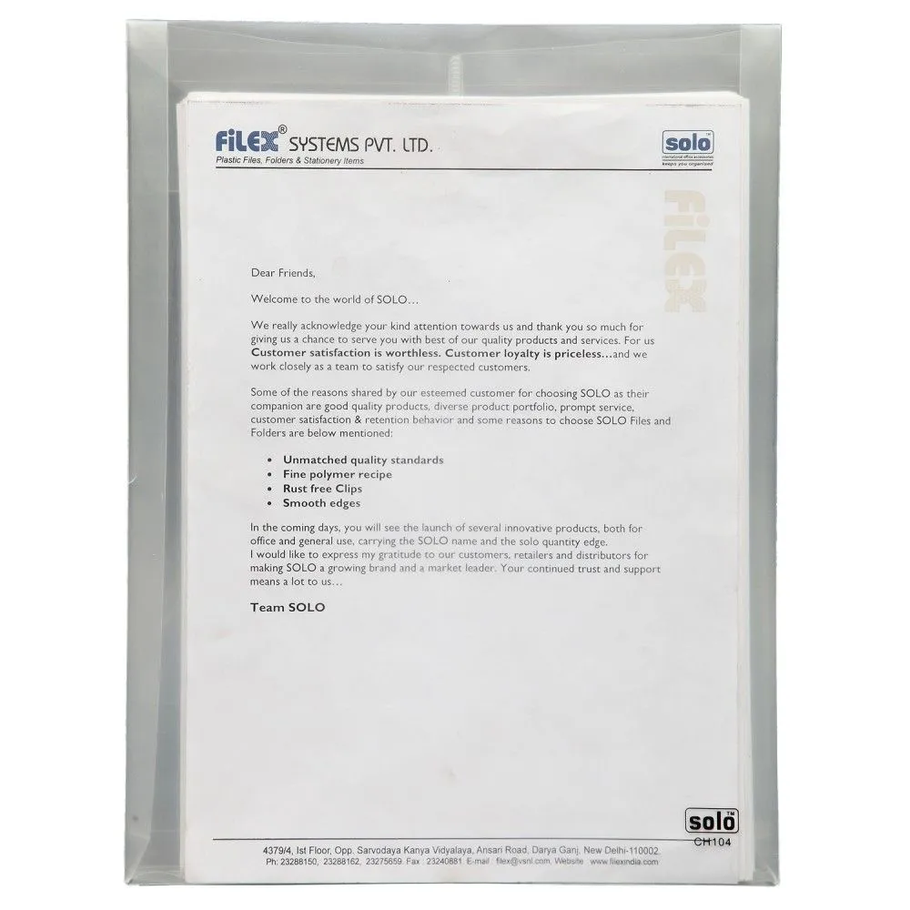 Solo Document Bag - A4 String Closure (Pack Of 2)