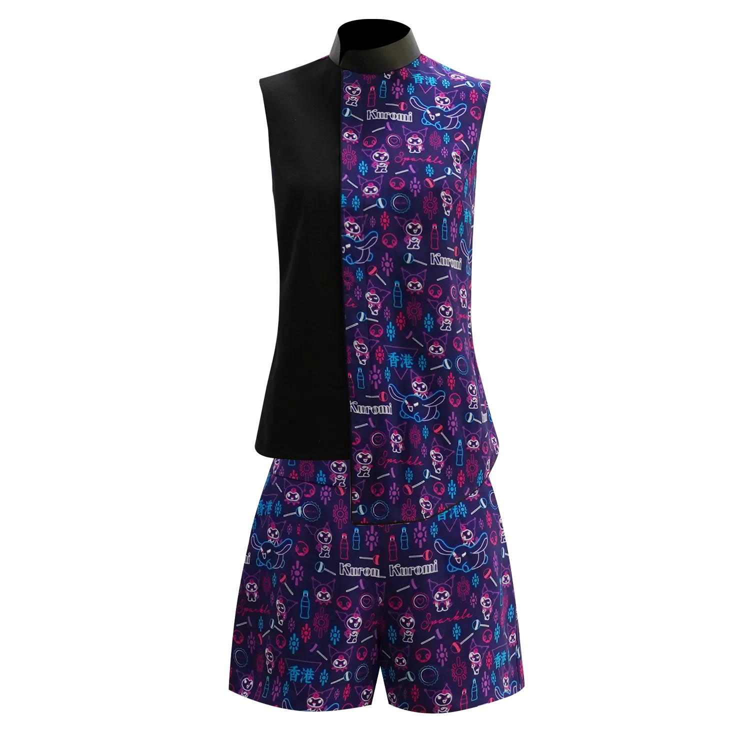 【SPARKLE & SANRIO-KUROMI】Cheongsam Sleeveless Top (Sleeveless / Regular Fit)