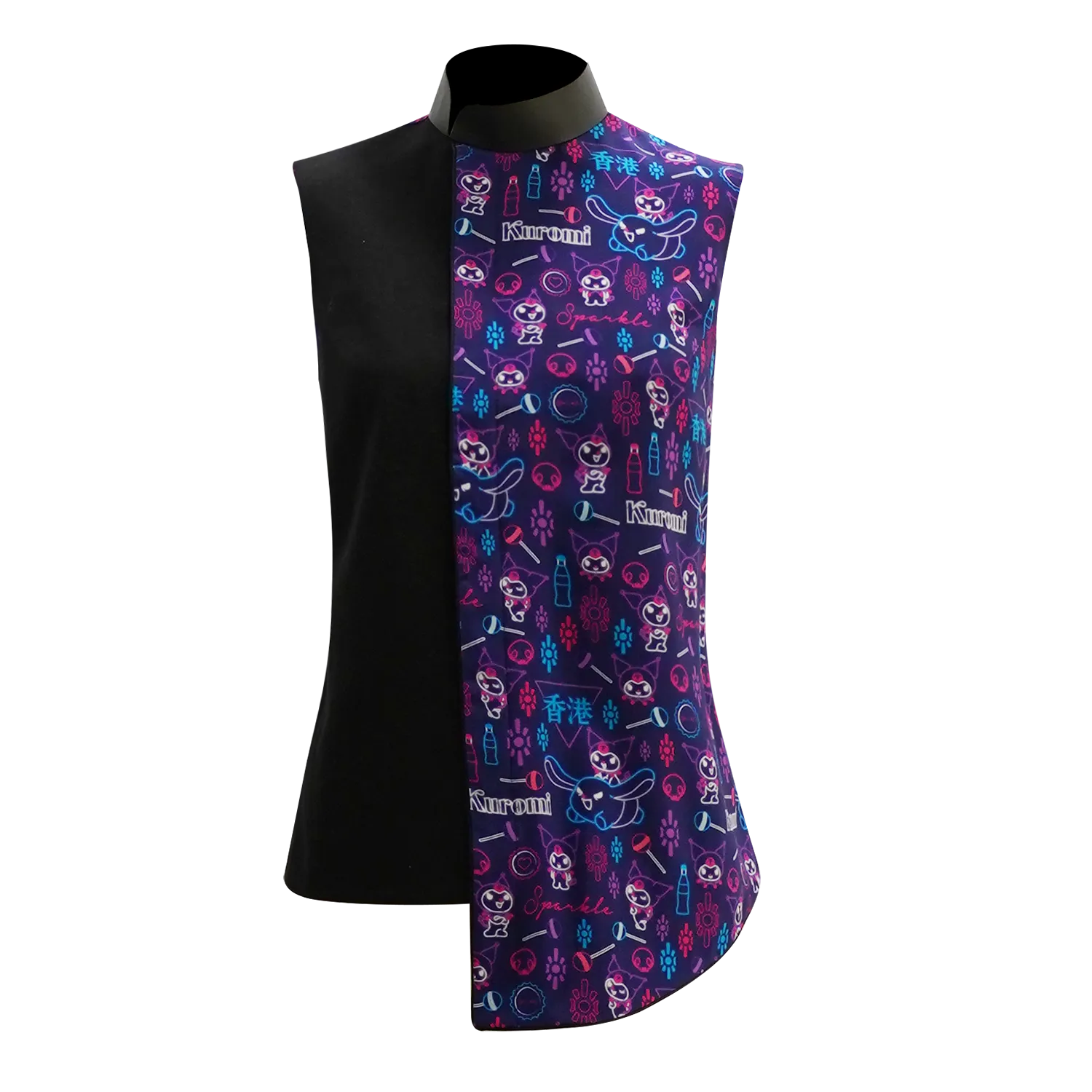 【SPARKLE & SANRIO-KUROMI】Cheongsam Sleeveless Top (Sleeveless / Regular Fit)