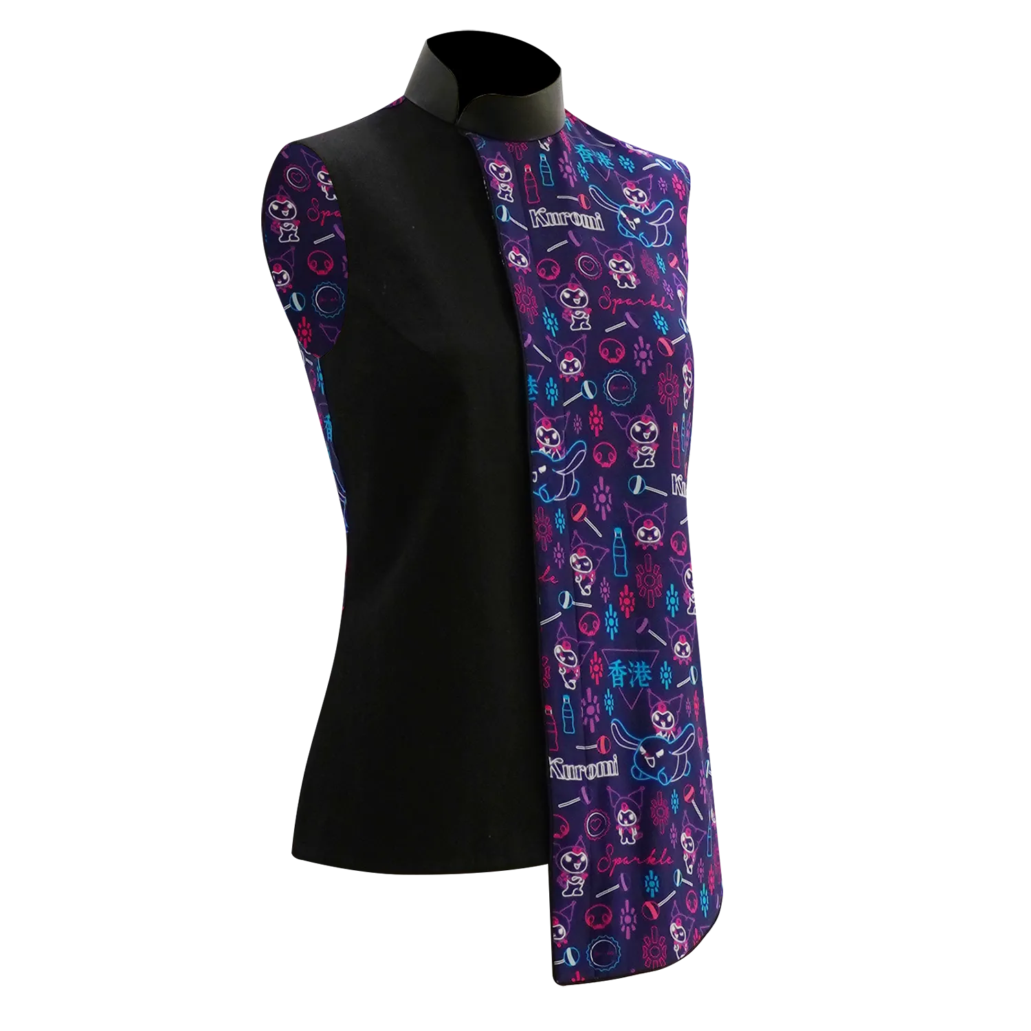 【SPARKLE & SANRIO-KUROMI】Cheongsam Sleeveless Top (Sleeveless / Regular Fit)