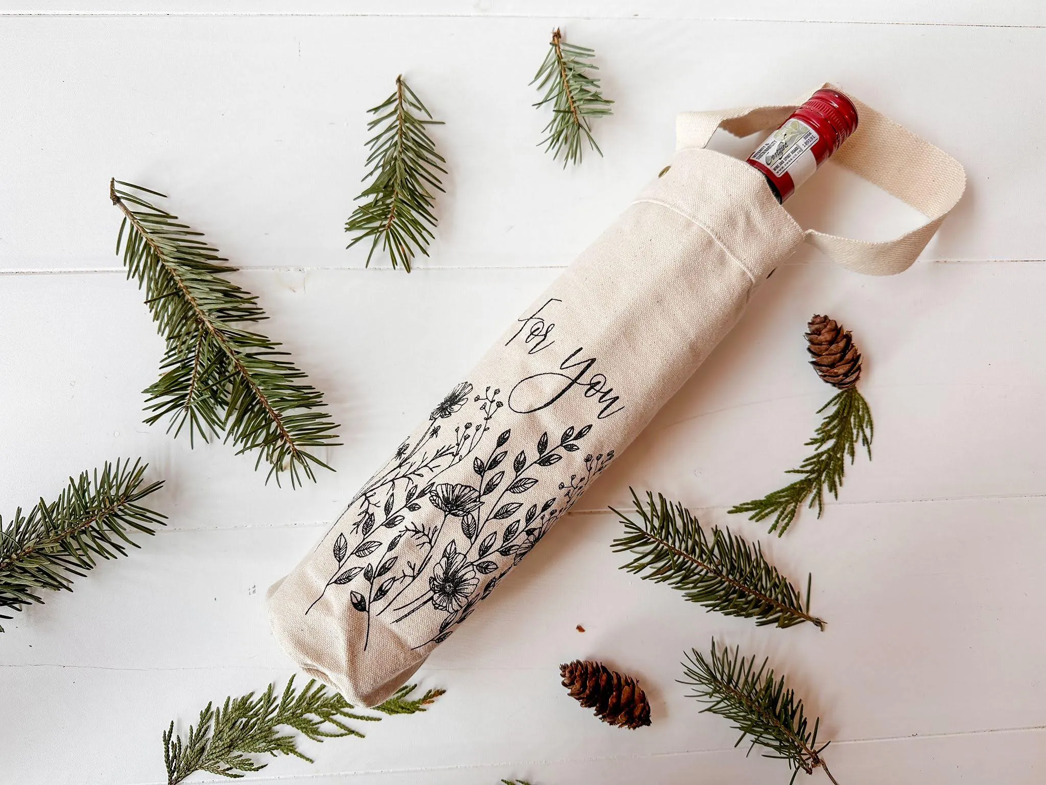 Spring Floral Gift Bottle Bag/ Special Oil Bag