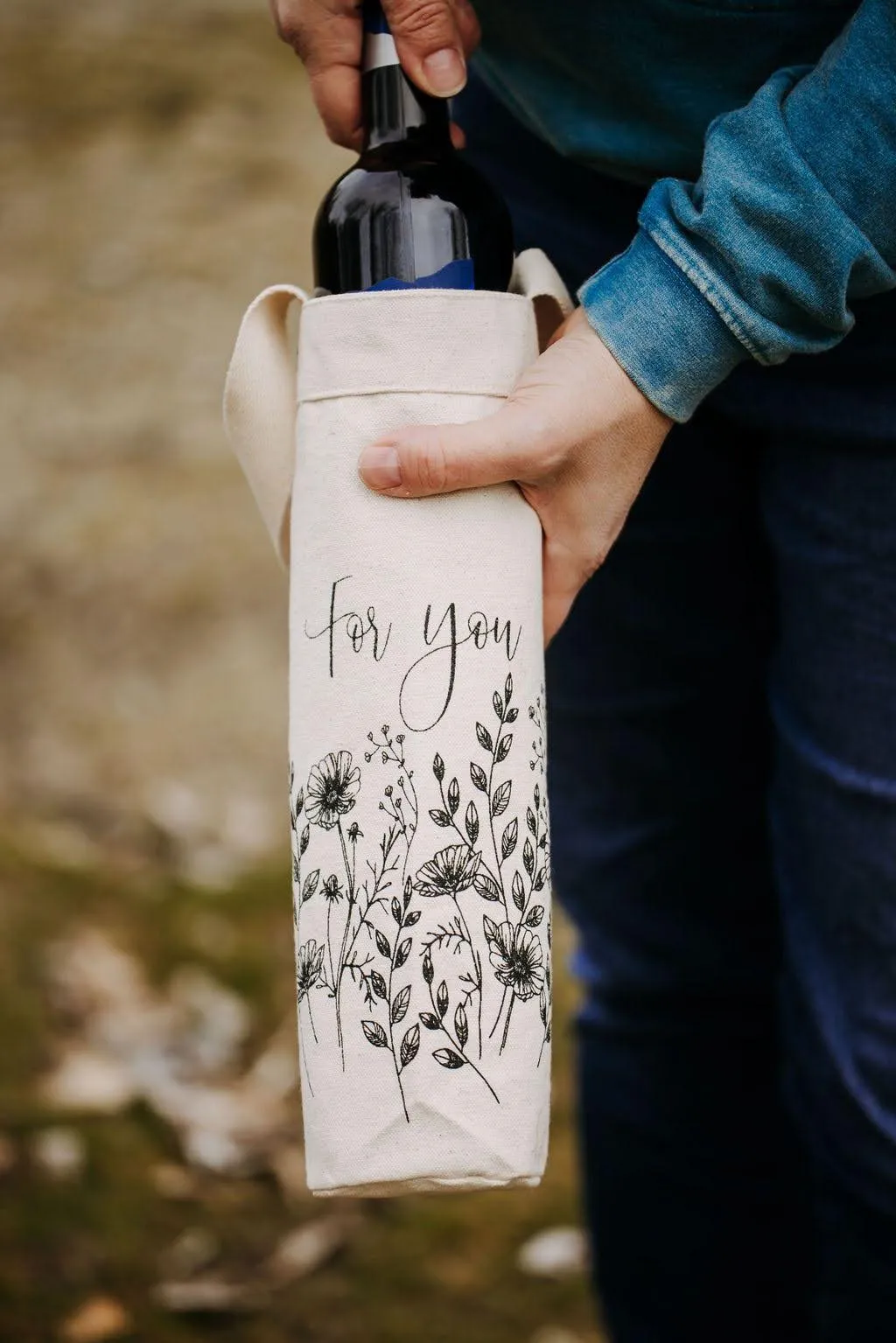 Spring Floral Gift Bottle Bag/ Special Oil Bag