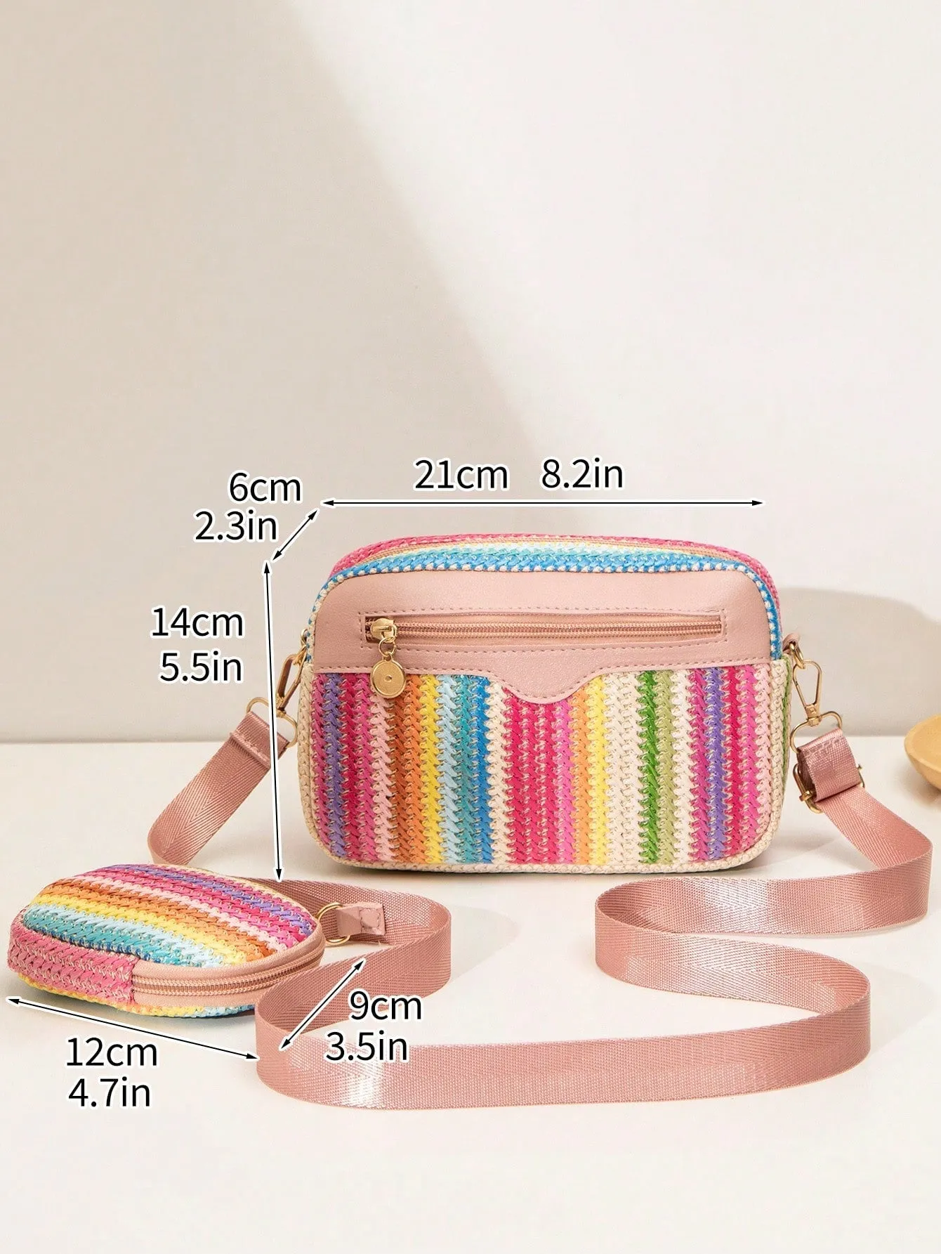 Spring/Summer Woven Fashion Women Bag, Minimalist Shoulder Crossbody Bag, Sweet Square Bag