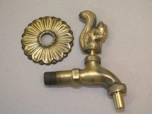 Squirrel Ornamental Brass Garden Tap