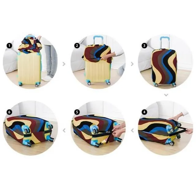 Stacked We Bare Bears Navy Blue | Standard Design | Luggage Suitcase Protective Cover