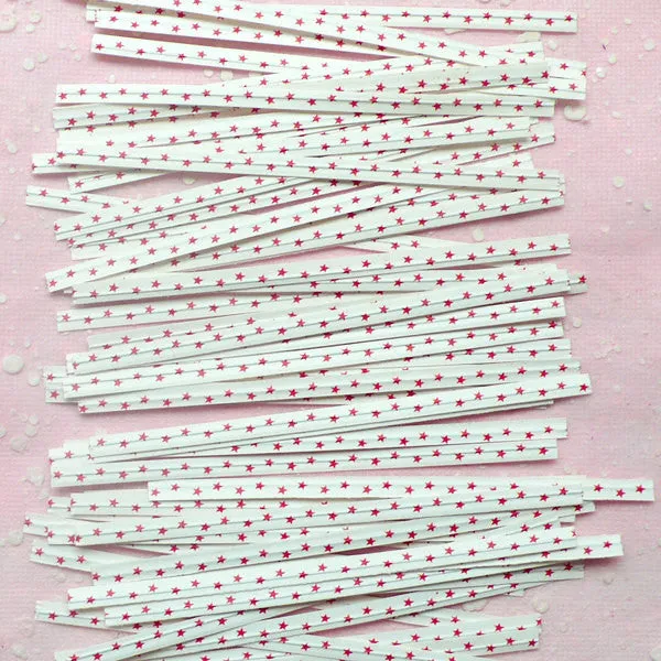 Star Twist Ties (White / 20pcs) Kawaii Gift Wrap Bag Wrapping Packaging Supplies Gift Bag Decoration Party Deco Twistties Twisties S134