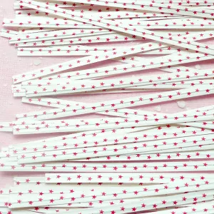Star Twist Ties (White / 20pcs) Kawaii Gift Wrap Bag Wrapping Packaging Supplies Gift Bag Decoration Party Deco Twistties Twisties S134