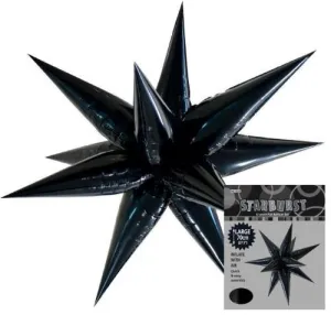 Starburst Black Foil Balloon - 70cm