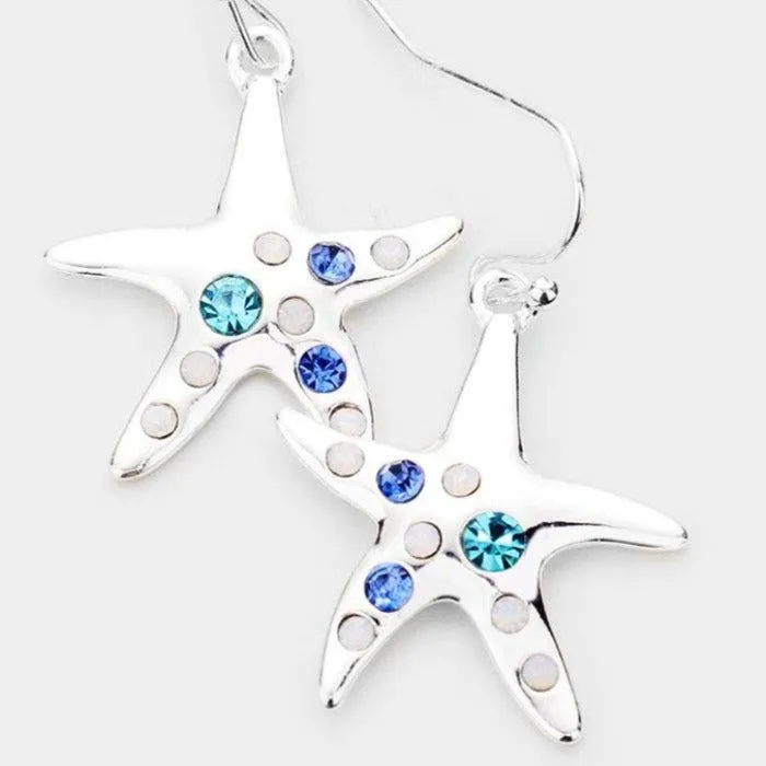 Starfish Rhinestone Earrings
