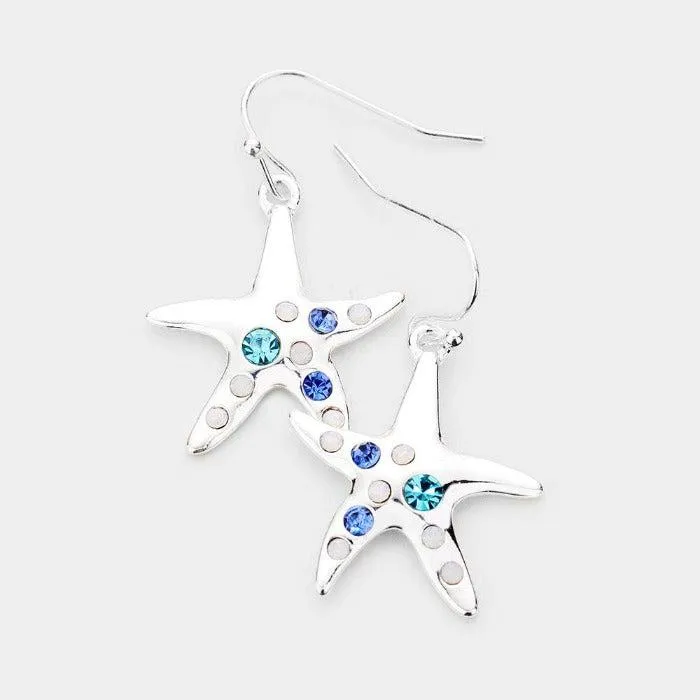 Starfish Rhinestone Earrings