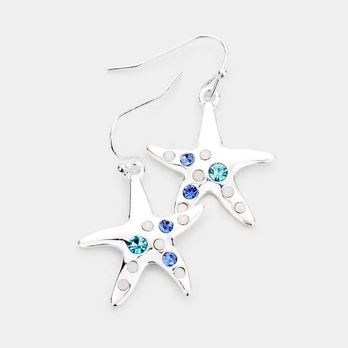 Starfish Rhinestone Earrings