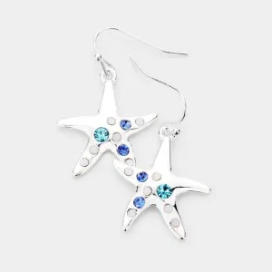 Starfish Rhinestone Earrings