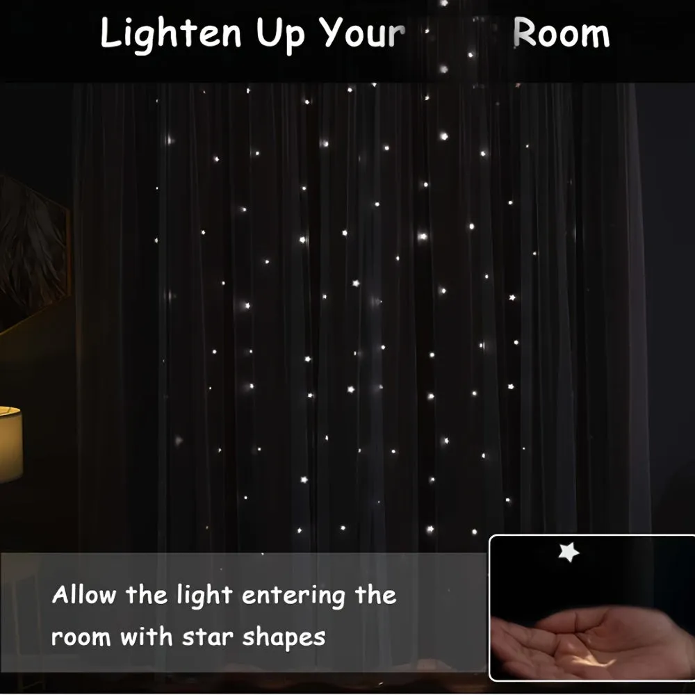 Stars Curtains Blackout Curtains for Bedroom Double Layer Curtains Curtains Cute Curtains Blackout Curtains, Curtains 84 Inches Long 2 Panel, Black Curtains, 42 X 84 Inches