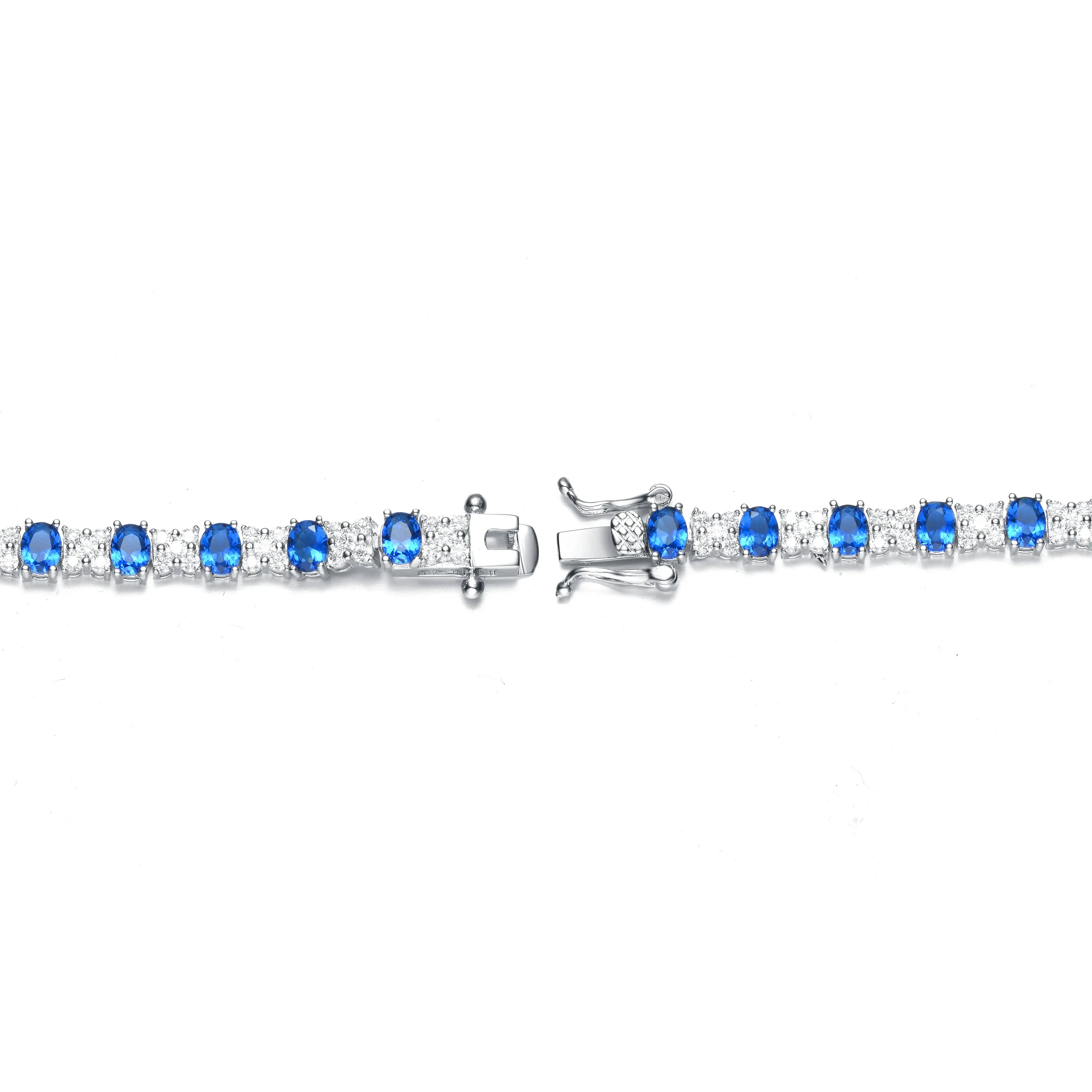 Sterling Silver Bracelet Adorned with Gemstones