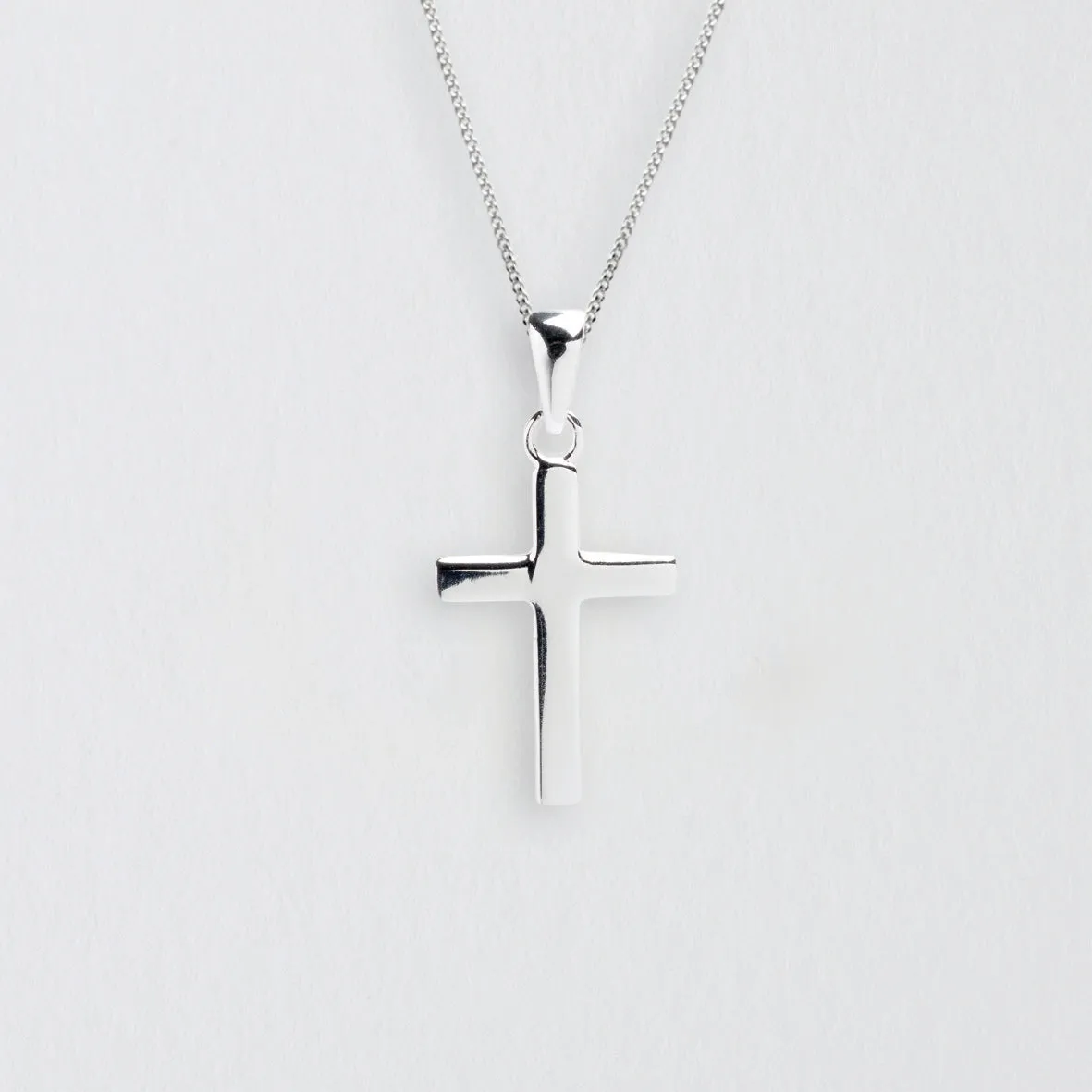 Sterling Silver Cross Necklace Elegant Religious Pendant for Men or Women