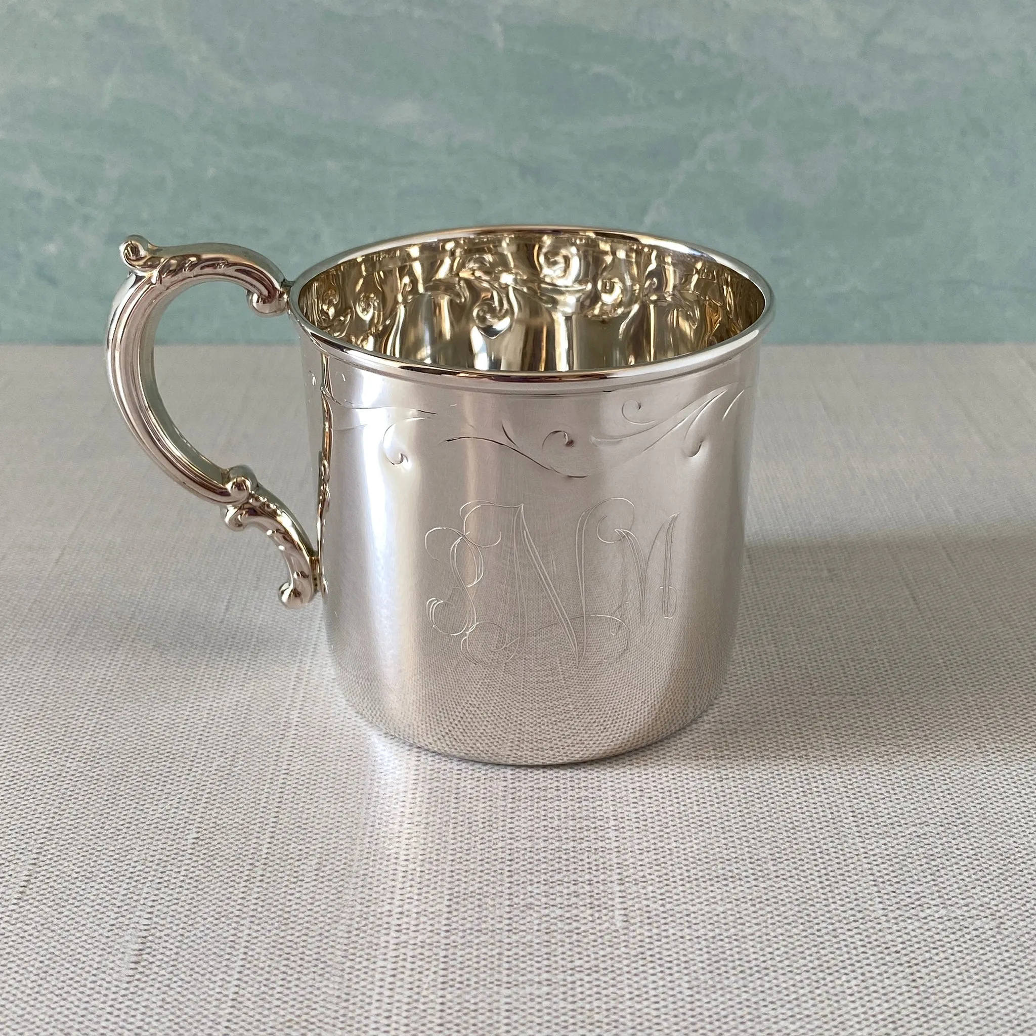 Sterling Silver Floral Baby Cup