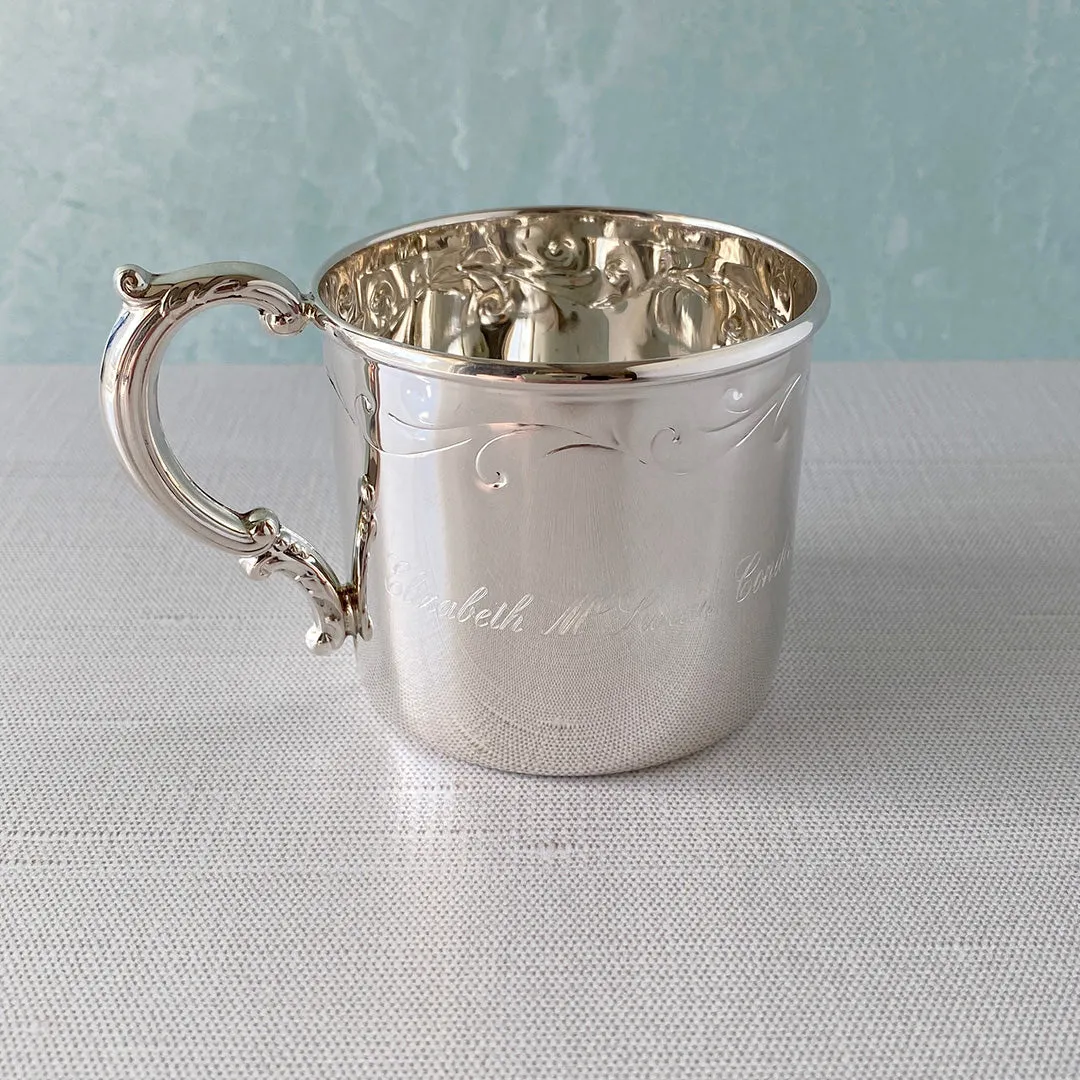 Sterling Silver Floral Baby Cup