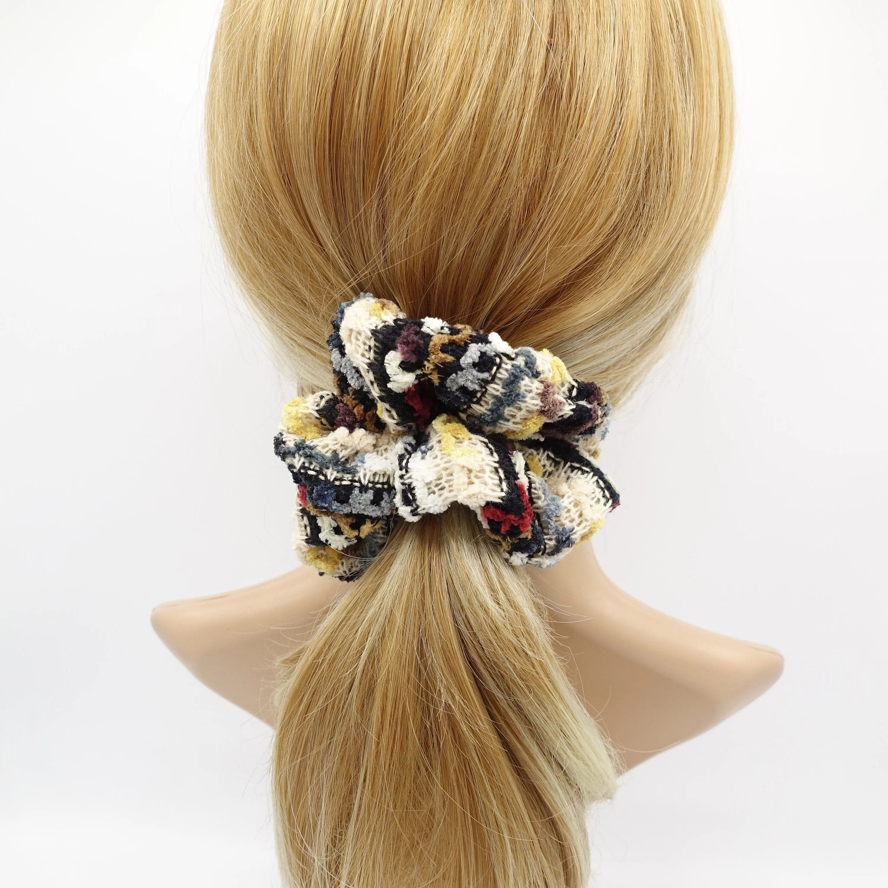 stripe knit scrunchies multi color hair elastic scrunchie