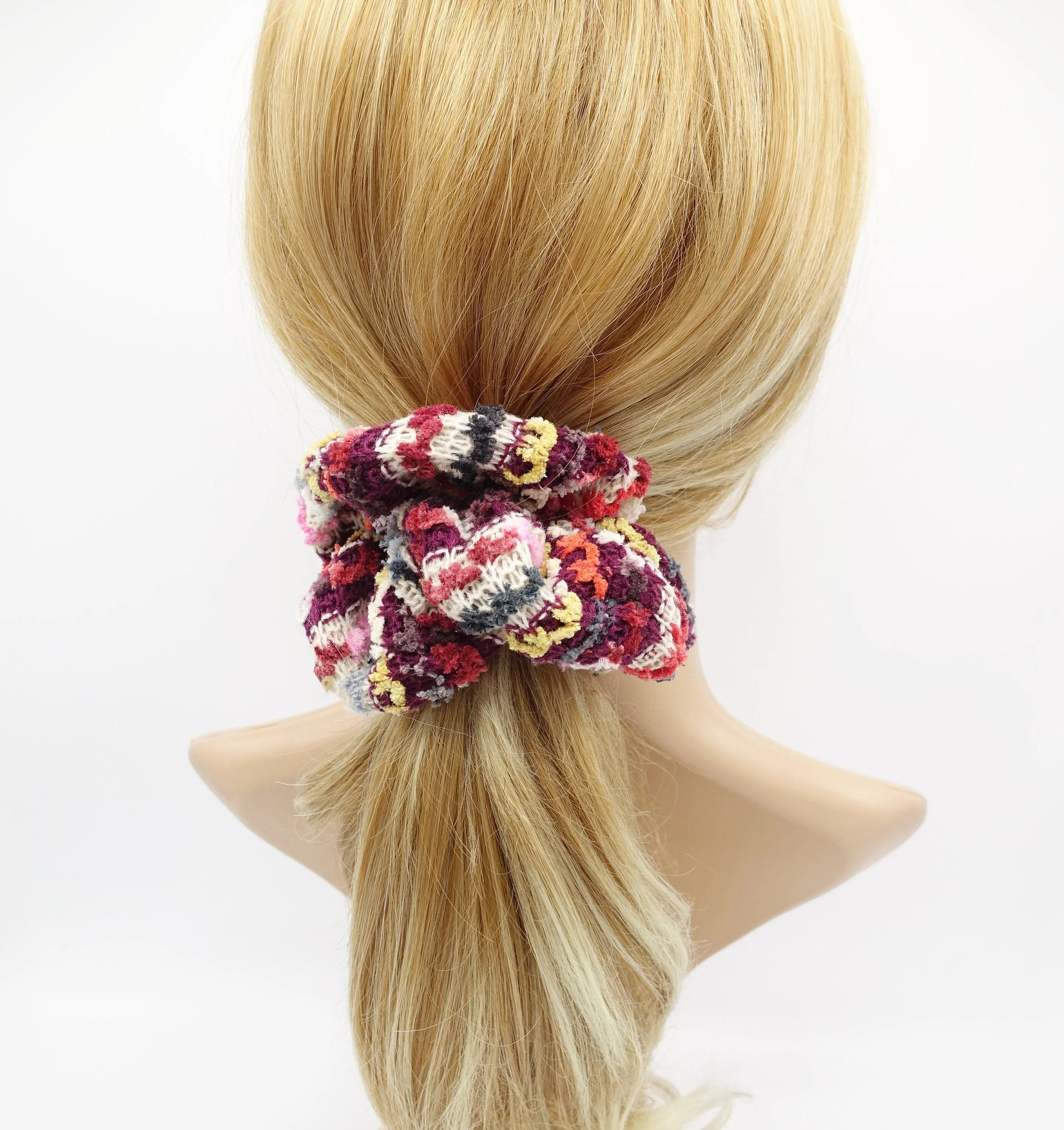 stripe knit scrunchies multi color hair elastic scrunchie