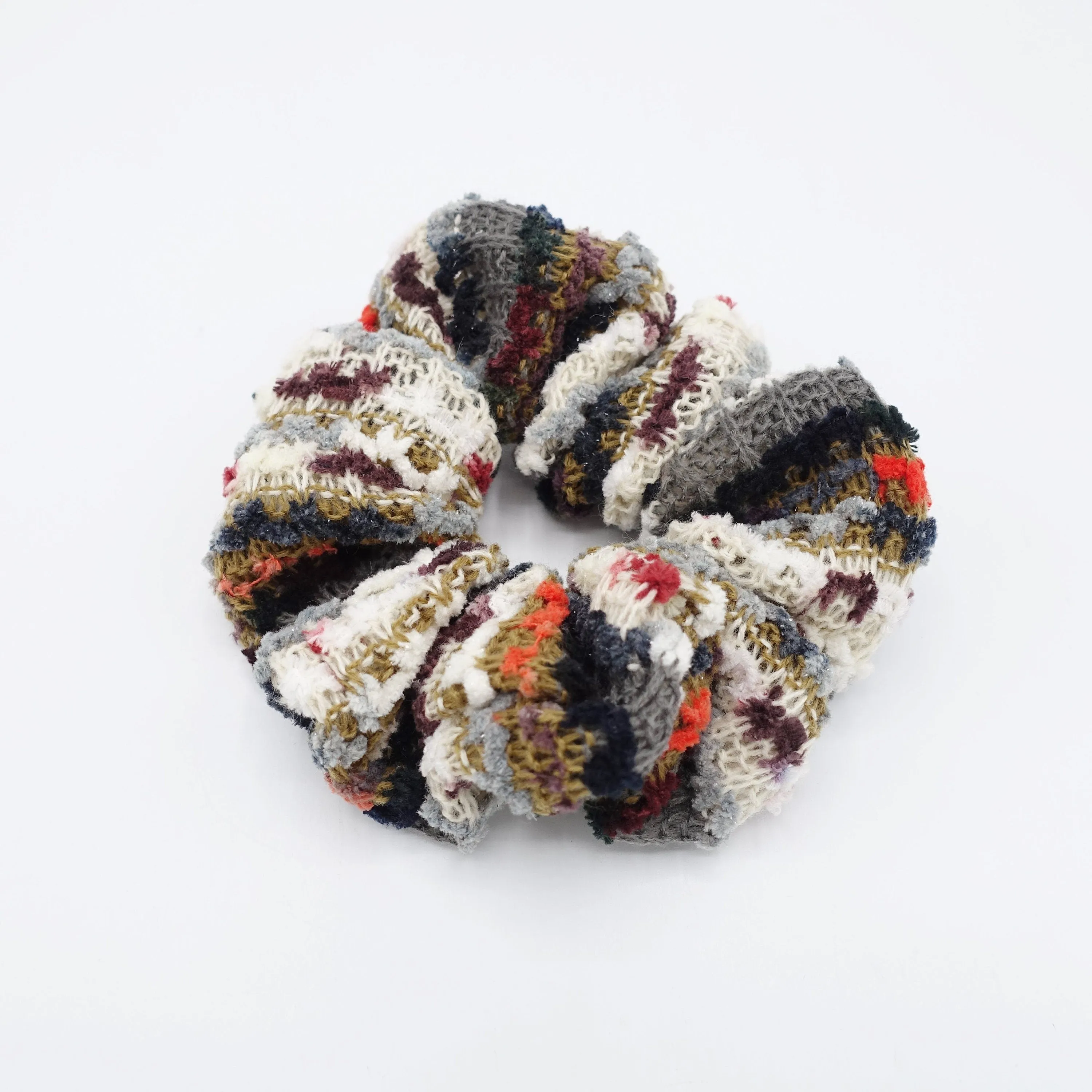 stripe knit scrunchies multi color hair elastic scrunchie