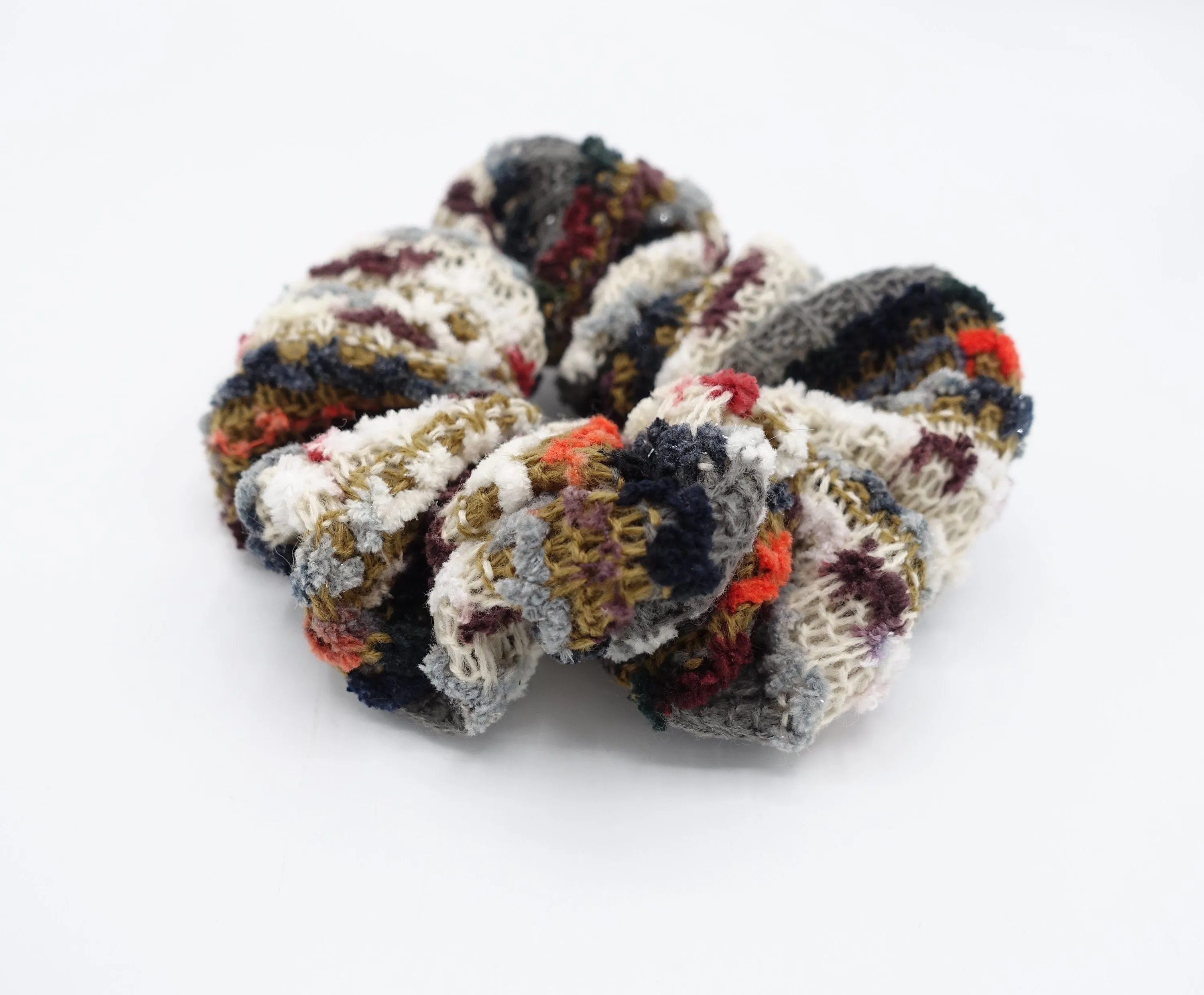 stripe knit scrunchies multi color hair elastic scrunchie