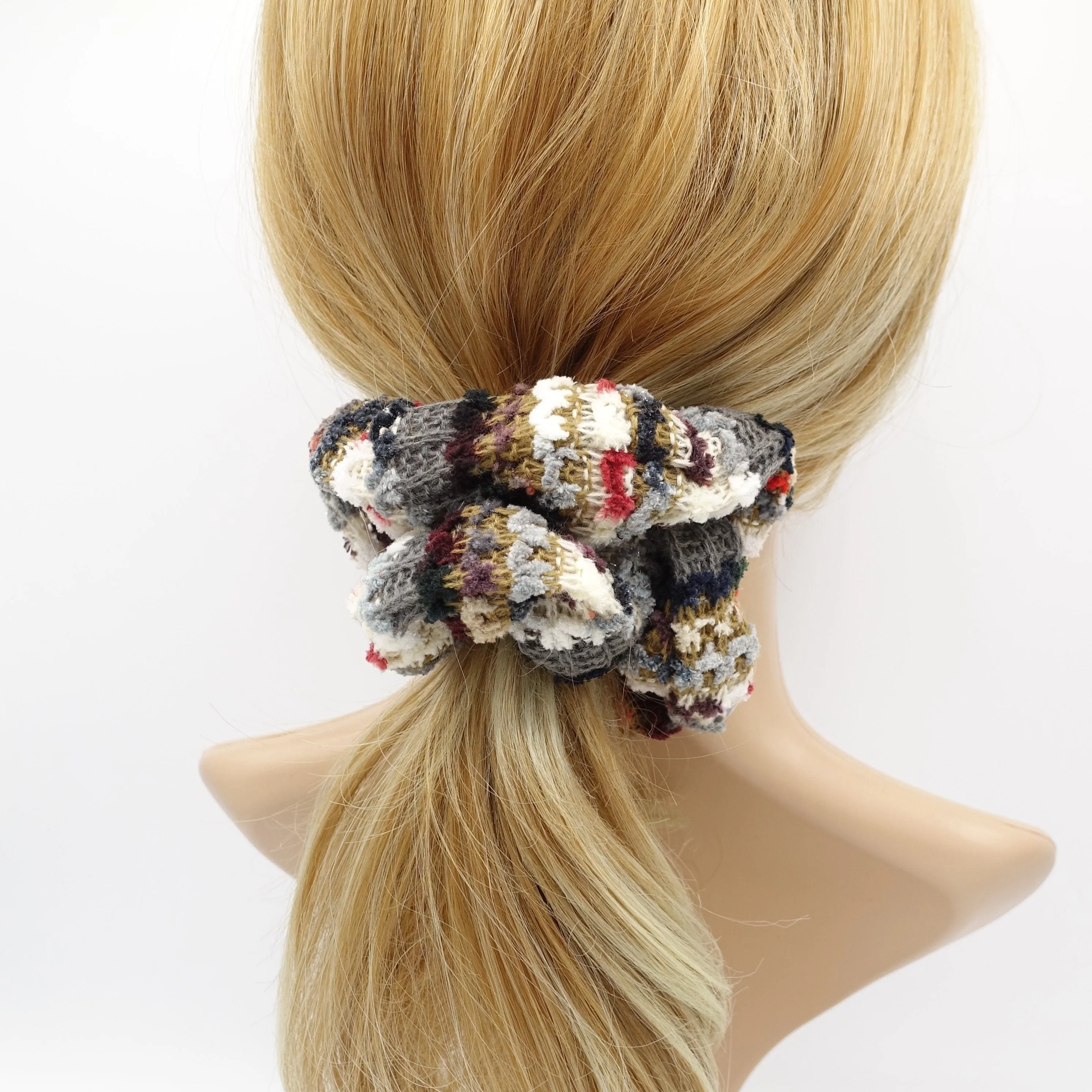 stripe knit scrunchies multi color hair elastic scrunchie