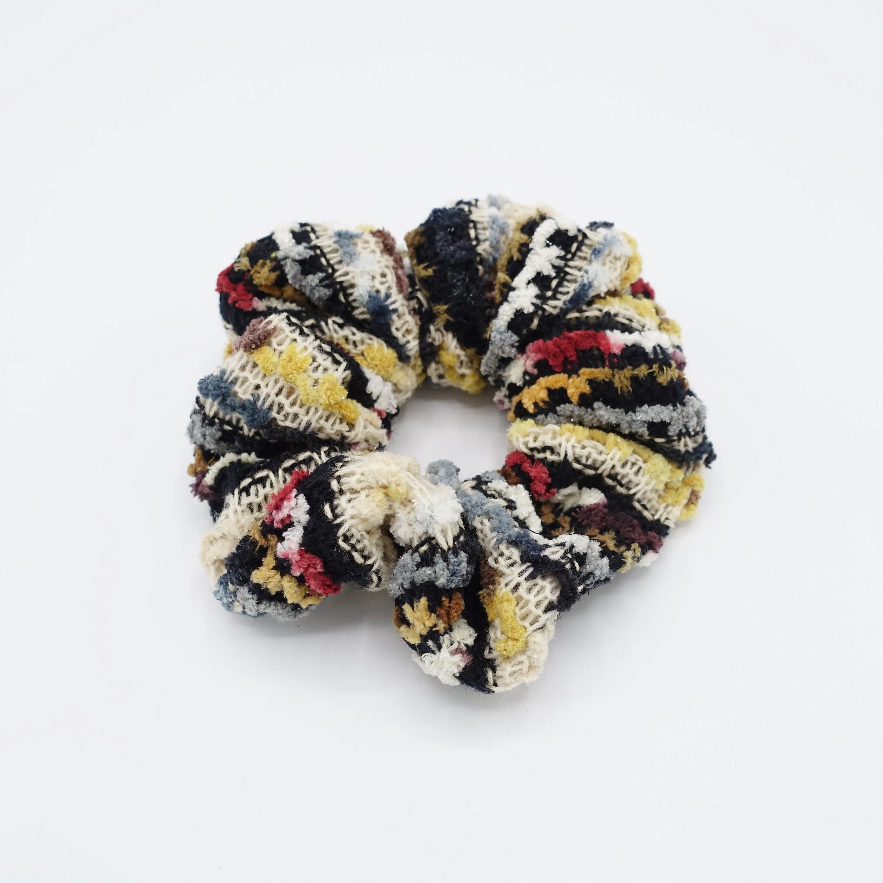stripe knit scrunchies multi color hair elastic scrunchie