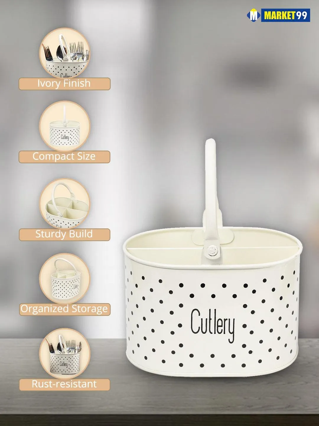 Stylish Ivory Cutlery Holder