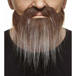 Stylish Moustache & Beard - Brown/White