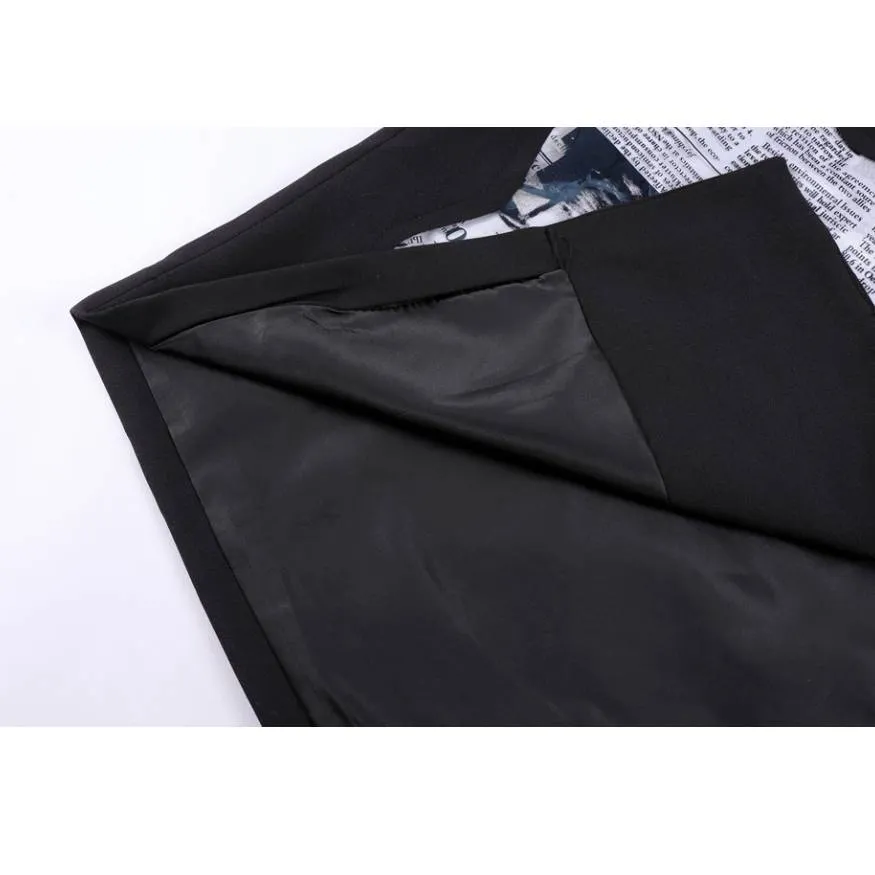 Stylish Newspaper Patchwork Blazer