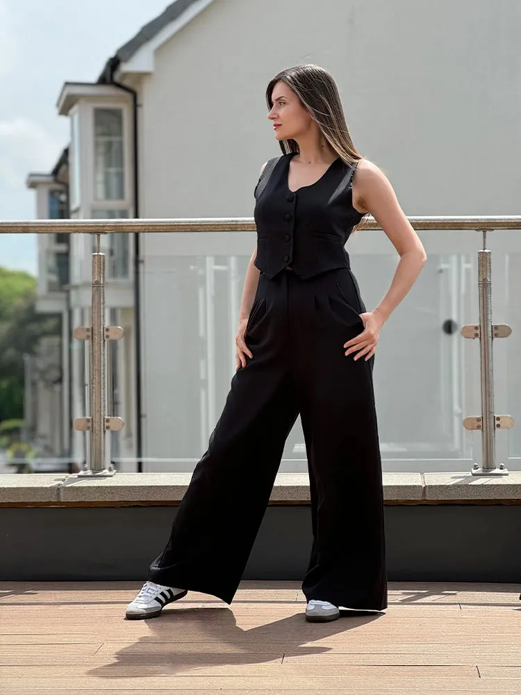 Stylish Wide-Leg Pants Set