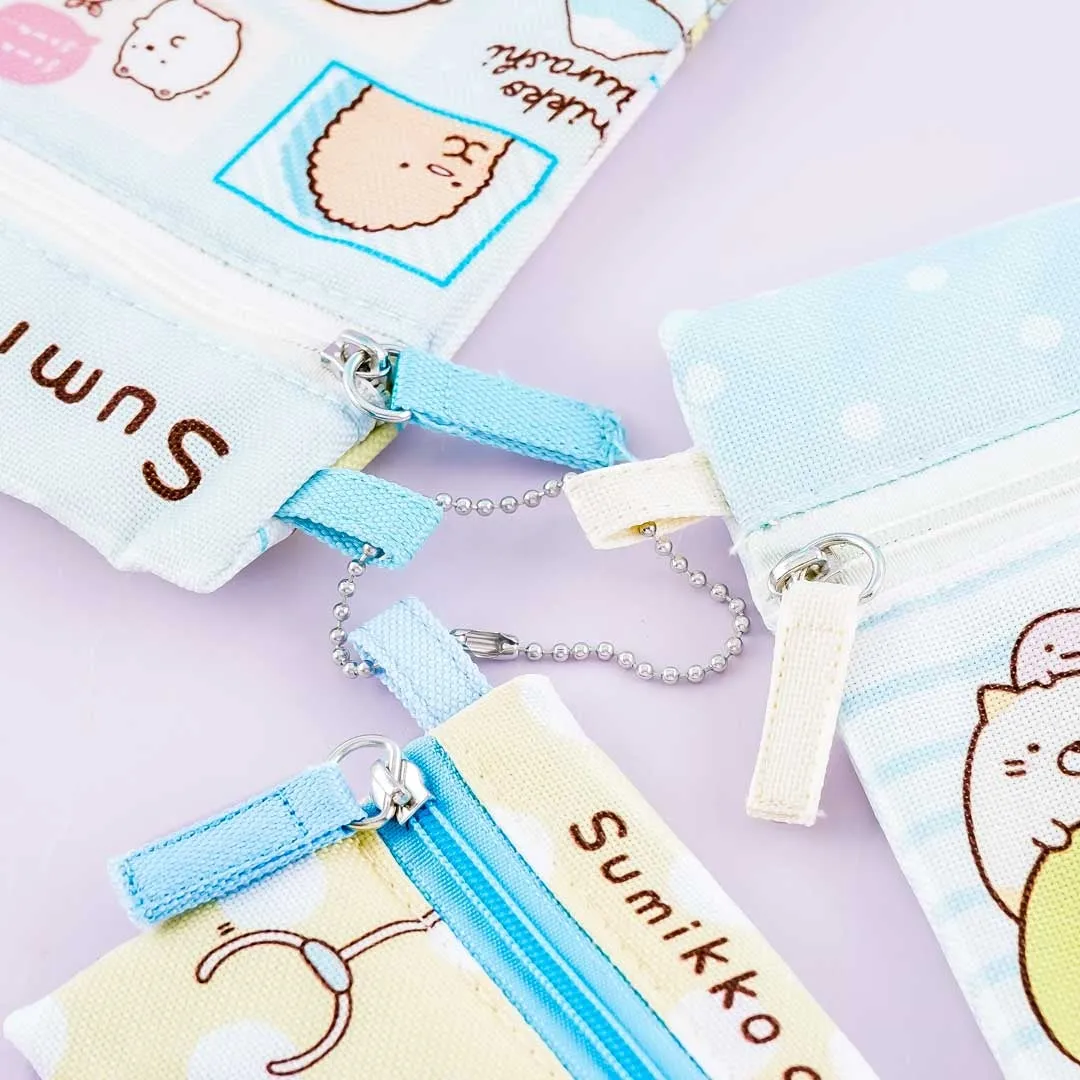 Sumikko Gurashi Striped Flat Pouch Set - 3 pcs